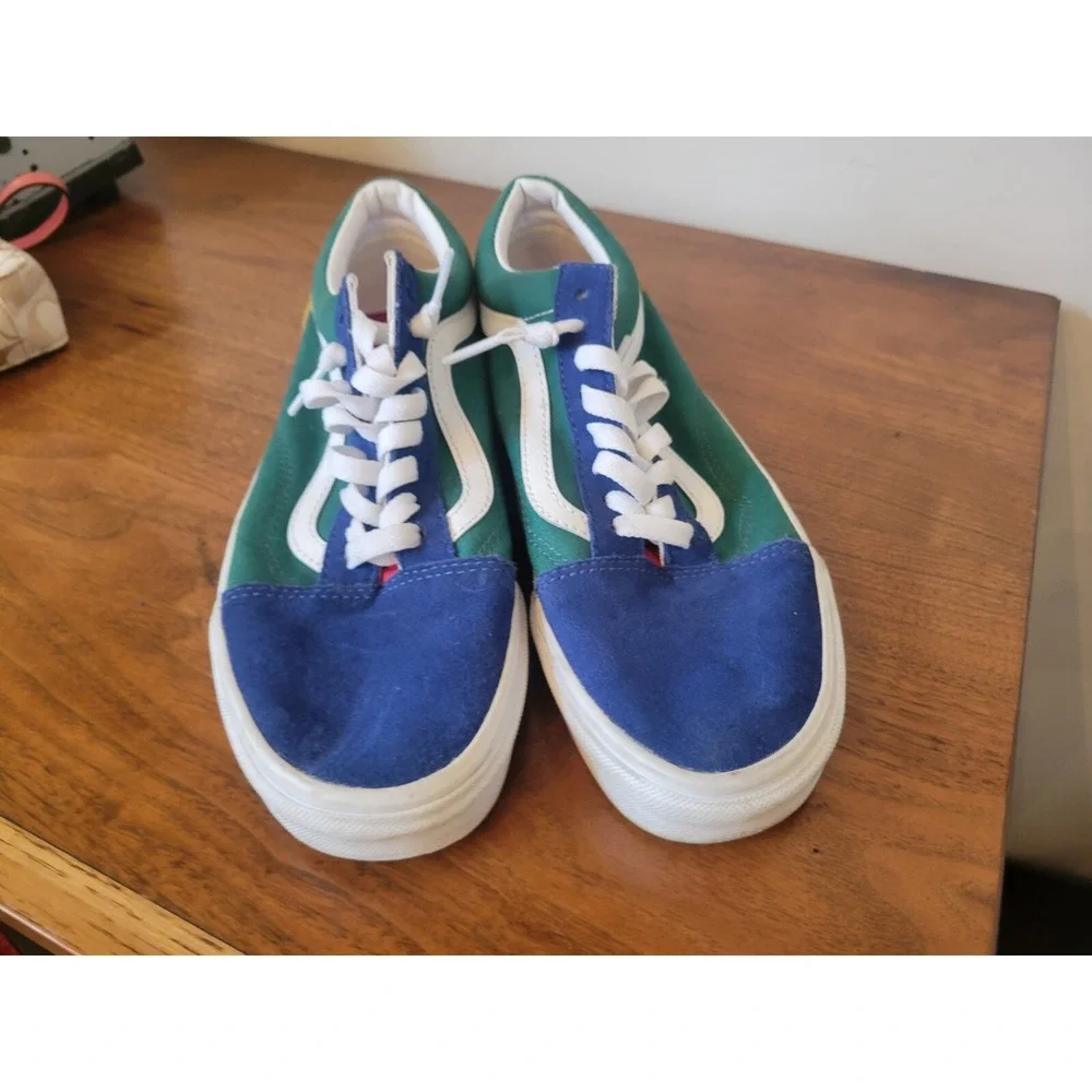 Vans Old Skool Yacht Club Colorblock Skate Shoes Blue Green Yellow Womens 8.5